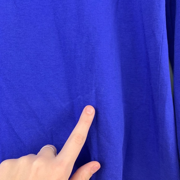 Ann Taylor cobalt blue long sleeve scoop neck top - Picture 4 of 8